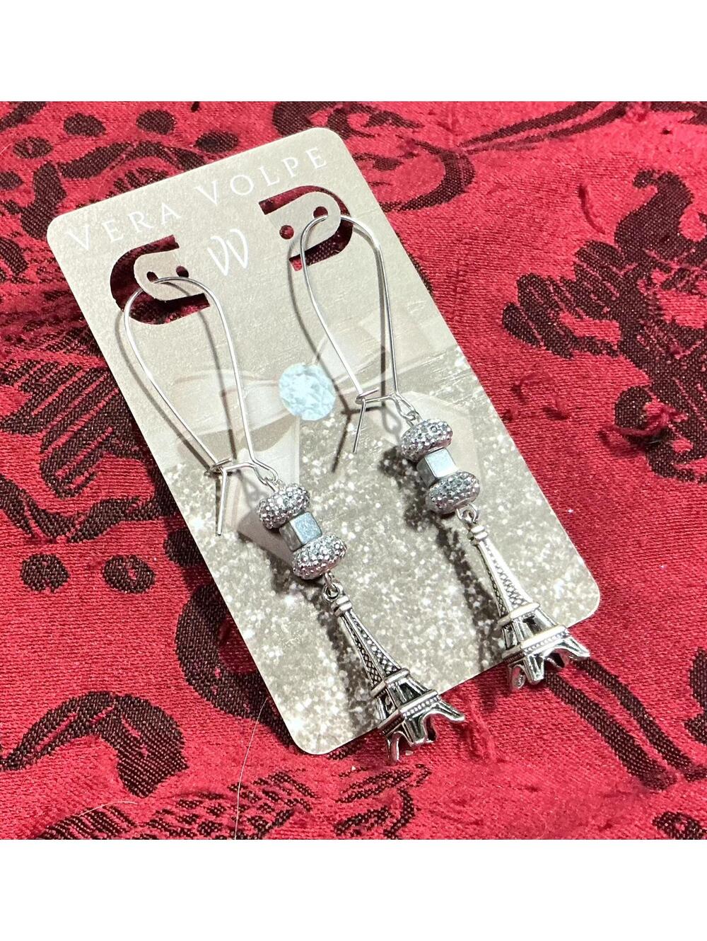V Eiffel Tower Drop Earrings